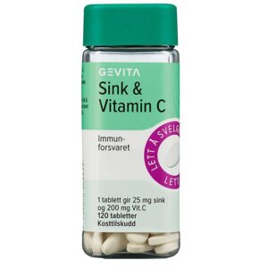 Gevita Sink & Vitamin C 120 tabletter