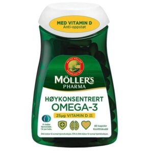 Möllers Pharma Høykonsentrert Omega-3 Vitamin D 80 kapsler