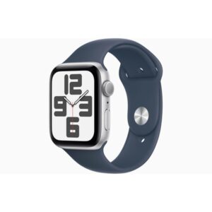Apple Watch SE (2023) GPS 44mm - Silver Aluminium Case with Storm Blue Sport Band - S/M