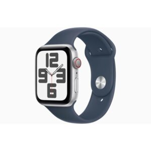 Apple Watch SE (2023) GPS + Cellular 44mm - Silver Aluminium Case with Storm Blue Sport Band - M/L