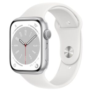 Apple Watch Series 8 GPS 45mm Silver Aluminium Case with White Sport Band