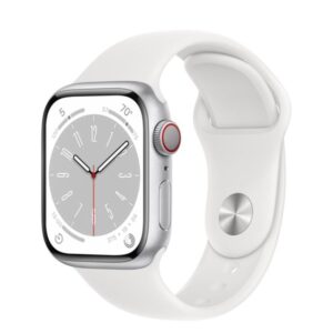 Apple Watch Series 8 GPS + Cellular 41mm Silver Aluminium Case with White Sport Band