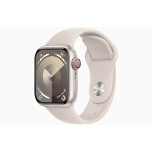 Apple Watch Series 9 GPS + Cellular 41mm - Starlight Aluminium Case with Starlight Sport Band - S/M