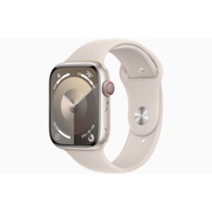Apple Watch Series 9 GPS + Cellular 45mm - Starlight Aluminium Case with Starlight Sport Band - S/M