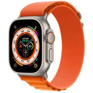Apple Watch Ultra GPS + Cellular 49mm Titanium Case with Orange Alpine Loop - Large