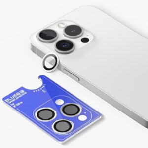 Blueo Sapphire Crystal Stainless Steel Camera Lens Protector - silver - iPhone 15 Pro