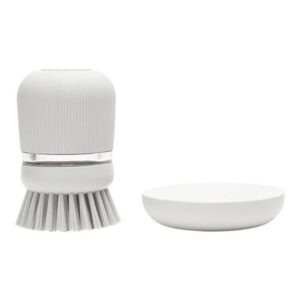 brabantia - soap dispensing dish brush - polyester - light grey