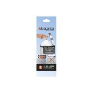 brabantia Size B - trash can liner - 5 L - high-density polyethylene (HDPE) - white - pack of 12 x 20