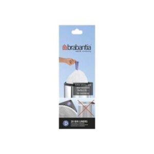 brabantia Size D - trash can liner - high-density polyethylene (HDPE) - white - pack of 20