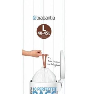 brabantia Size L - trash can liner - 45 L - high-density polyethylene (HDPE) - white - pack of 12 x 10