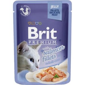 Brit Premium Jelly w/ Salmon Fillets for Adult Cats 85g