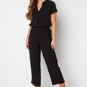 BUBBLEROOM Matilde Smock Waist Ankle Trousers Black XS