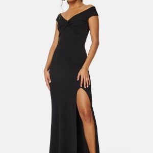 Bubbleroom Occasion Belle Twist Off Shoulder Gown Black XL