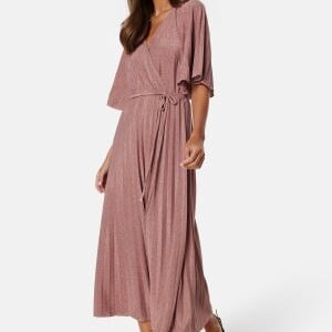 Bubbleroom Occasion Elsina Pleated Sparkling Dress Dusty pink XL