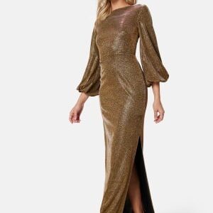 Bubbleroom Occasion Liise Sparkling Gown Gold-coloured / Black 34