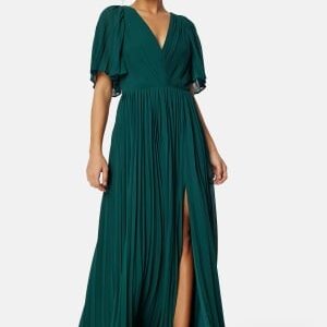 Bubbleroom Occasion Pleated Slit Gown Dark green 36