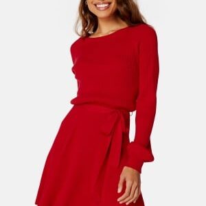 BUBBLEROOM Sandy knitted dress Red S