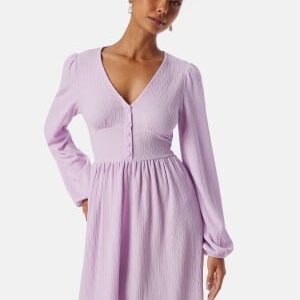 BUBBLEROOM Structure Button Short Dress Lilac S