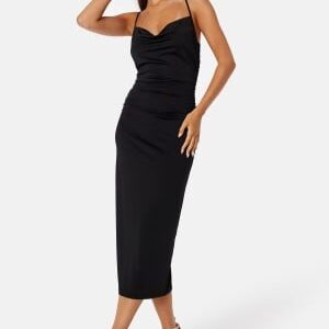 BUBBLEROOM Tobi drapy waterfall dress Black S