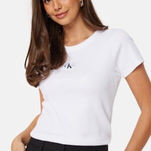 Calvin Klein Jeans Wowen Label Rib Slim Tee YAF Bright White XL