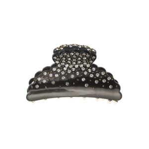 Dark Crystal Hair Claw Clip With Swarovski Crystals Large Charcoal 7 cm