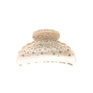Dark Crystal Hair Claw Clip With Swarovski Crystals Large Sand 7 cm