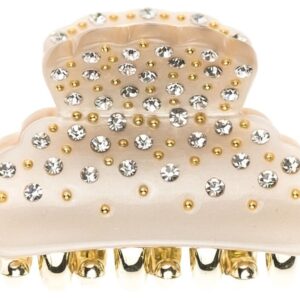 Dark Crystal Hair clip Claw With Swarovski Crystals Small Sand 4 cm