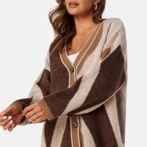 GANT Letterprint Intarsia Cardigan Roasted Walnut M
