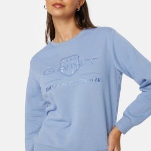 GANT Reg Tonal Shield Sweater Blue Water S