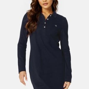 GANT Slim Shield LS Pique Dress EVENING BLUE M