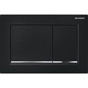 Geberit actuator plate omega30 for dual flush: black / bright chrome / black