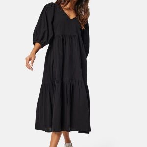 Happy Holly Balloon Sleeve Cotton Dress Black 32/34