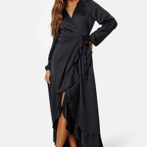Happy Holly Emmie Maxi LS Dress Black 48/50
