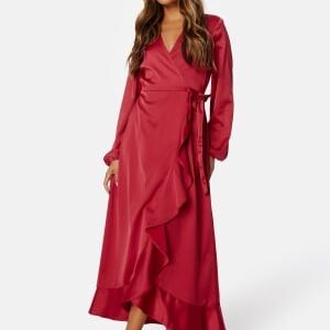 Happy Holly Emmie Maxi LS Dress Dark red 40/42