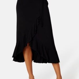 Happy Holly Frill Wrap Skirt Black 36/38