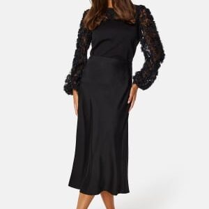Happy Holly Mesh Sleeve Top Black 48/50