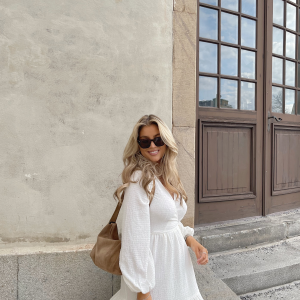 Happy Holly Structure Wrap Dress Offwhite 32/34