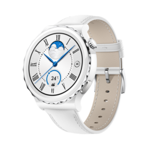 Huawei Klokke GT 3 Pro Classic 43mm - Keramisk med hvit lærrem