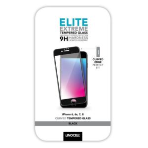 Linocell Elite Extreme Curved Skjermbeskytter for iPhone 6, 7 og 8 Svart