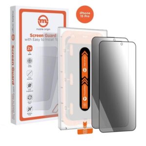 Mobile Origin Privacy Screen Guard iPhone 15 Pro with easy applicator - 2 pack