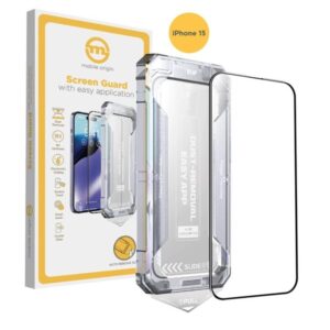 Mobile Origin Yellow Screen Guard iPhone 15 with easy application