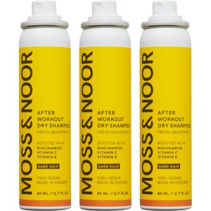 Moss & Noor After Workout Dry Shampoo Dark Hair Pocket Size 3 pack - 240 ml