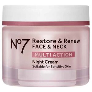 No7 Restore & Renew Multi Action Night Cream Suitable For Sensitive Skin - 50 ml