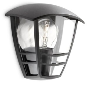 Philips Creek wall lantern black 1x60W 230V