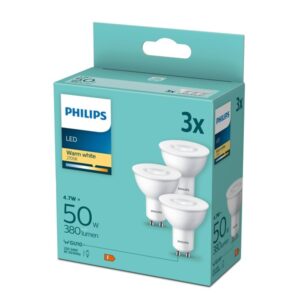 Philips LED-lyspære Spot PAR16 4,7W/827 (50W) 36° 3-pack GU10