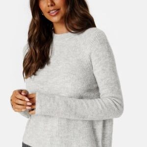 Pieces Ellen LS O-Neck Knit Light Grey Melange XL