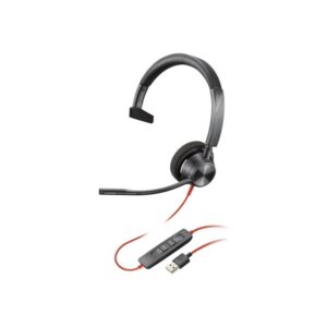 Poly Blackwire 3310 | On Ear headset | Microphone | Active noisereduction