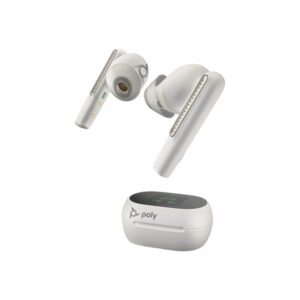 Poly Voyager Free 60+ UC White | Bluetooth in-ear Headset | Incl. Touchscreen Charge Case
