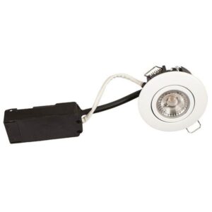 Scan Products Luna lp 230v dimmable flicker free 6.2w 2700k cri95 ip44 matt white round