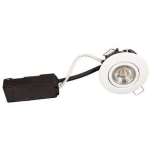 Scan Products Luna lp 230v dimmable flicker free 6.2w 4000k cri95 ip44 matt white round